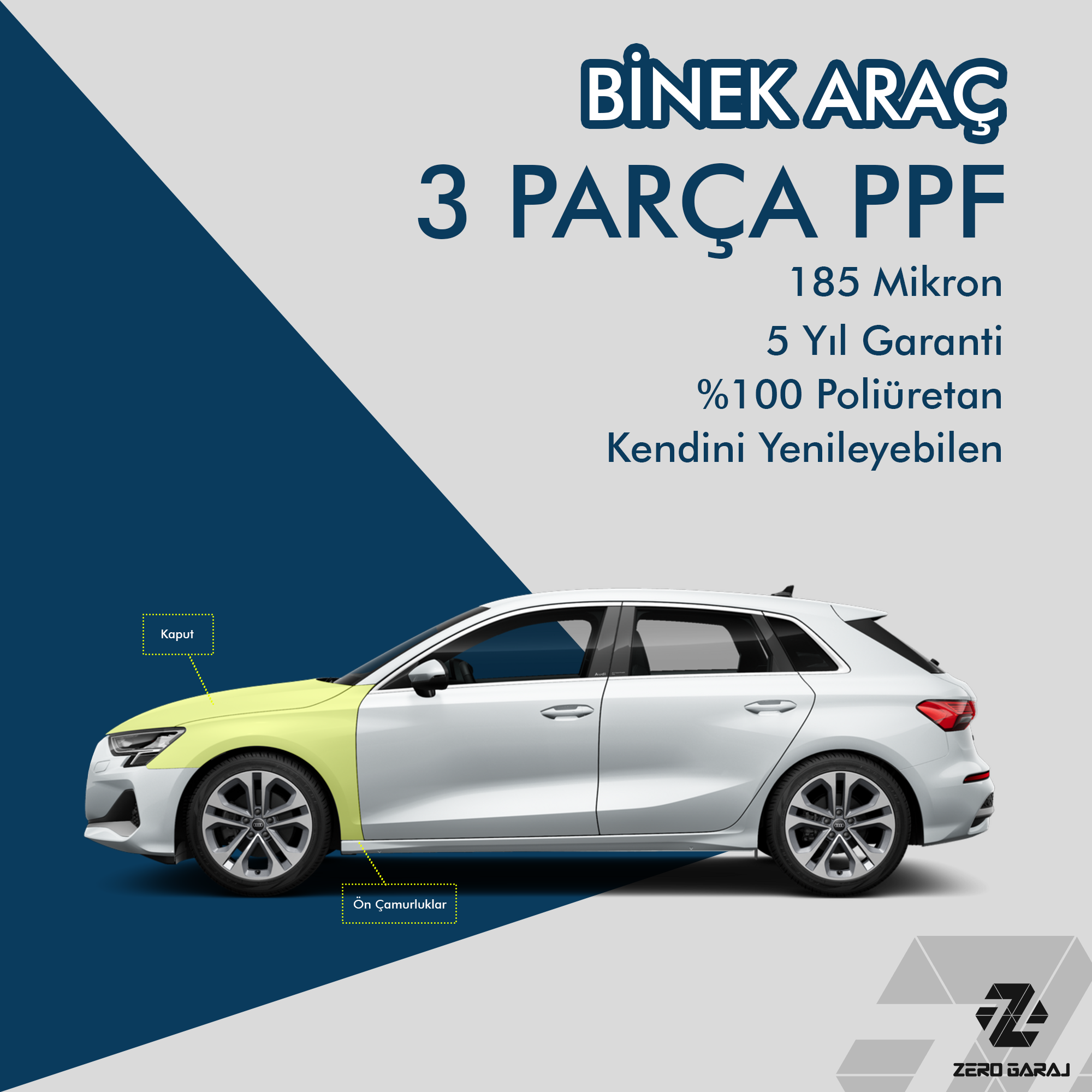 SON-Zero-Garaj-SUV-Araç-3Parça-PPF-Kaplama